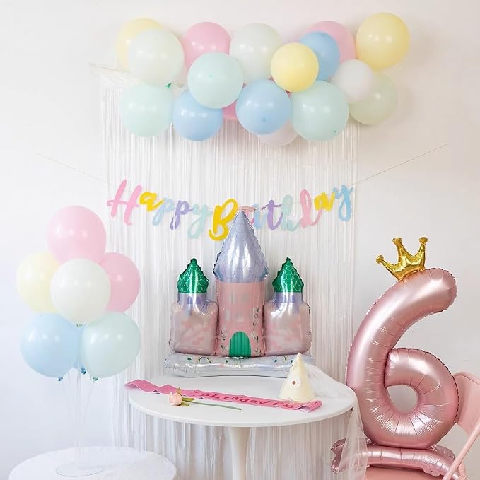 Pink Crown Number 6 Balloon Standing Pink Princess digital 6 Foil Balloon | - Image 6