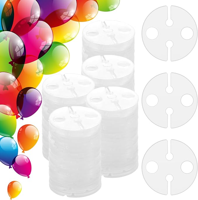 200 Pcs White Clear Balloon Clips by Kigley