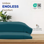 THREAD SPREAD 100% Egyptian Cotton Pillow Cases King - 1000 Thread Count Pillow Cases King Size Set of 2, Soft Cooling & Breathable Extra Long Staple Sateen Weave Cotton Pillow Covers for Bed - Teal