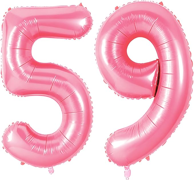 Number 59 Balloons for 59th Birthday Party Decorations, 0-100 Large No.59 by Joycard