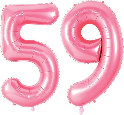 Number 59 Balloons for 59th Birthday Party Decorations, 0-100 Large No.59 by Joycard