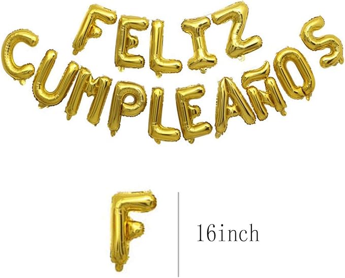Letter Balloons Feliz Cumpleanos Gold Balloon Happy Birthday Balloons Birthday - Image 2