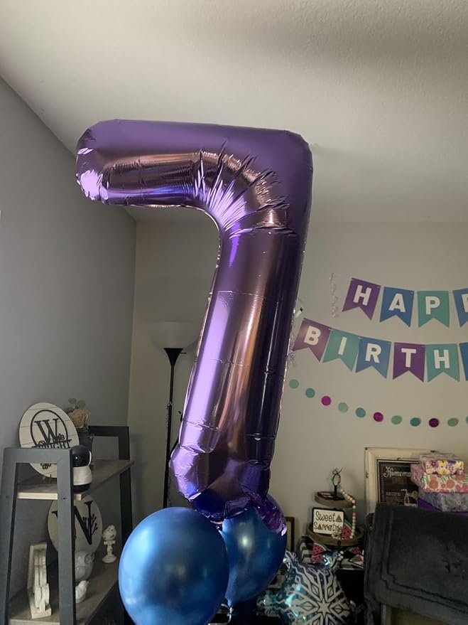 Number Balloons Purple 4 Balloon 40 inch - Image 2