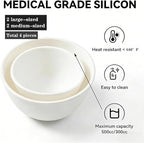 4Pcs Silicone Facial Mask Bowl DIY Face Mask Mixing Bowls for for Home Salon Spa Face Skin Applicator Bowl, White