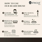 Natnique Beard Care Gift Set – Organic Jojoba Beard Conditioner with Vitamin E & Tea Tree + Vegan Beard Brush – Natural Moisturizer & Grooming Kit for Men – Softens, Hydrates & Reduces Itch