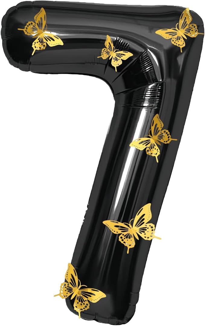 40 Inch Black Number 7 Balloon by GLASNES