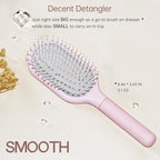Hair Brush for Women, Detangler Brush Full Sized, Detangling Paddle Pain-free on All Hair Textures, Pink and Light Grey Cushion Base,1 Pack
