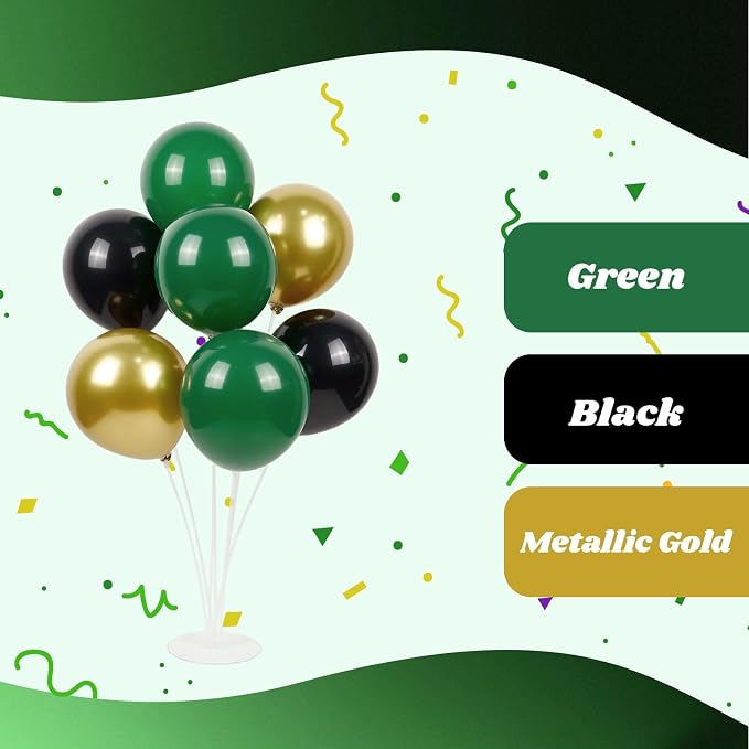 60pcs Green and Black Balloons 12inch - Image 7
