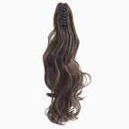 Claw Clip Ponytail 18" Clip in Wavy Ponytail Hair Extensions Long Pony Tails for Women Medium Brown Wave Hairpiece