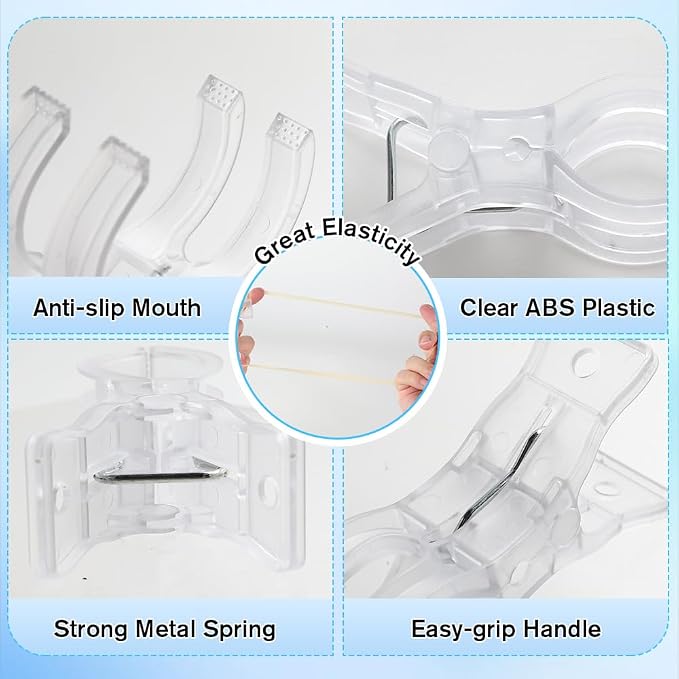 20Pcs Balloon Clips with 200Pcs Long Balloons, 3.5" Transparent Plastic - Image 3