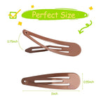 120 Pack Brown Metal Snap Hair Clips - Non-Slip Hairpins Barrettes for Women & Girls, Secure Braids, Updos, Buns - Durable & Lightweight (Plastic Storage Box Included)