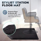 Buy-Rite 4 ft. x 5 ft. Anti Fatigue Super Soft Hexagonal Salon Mat or Barber Mat with Semi-Circular Indentation for Chair, Puncture Proof, 7/8” Width, SHP-SS4050X7/8