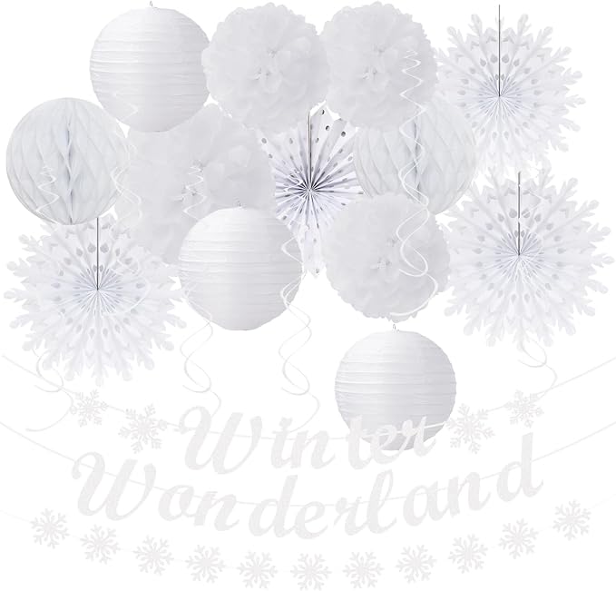 Winter-Wonderland Christmas-Snowflake White Party-Decorations by Huglony