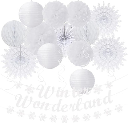 Winter-Wonderland Christmas-Snowflake White Party-Decorations by Huglony