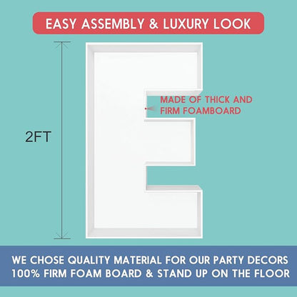 2FT Letter E Mosaic Balloon Frame Letter DIY Fillable Letters Kit - Image 2