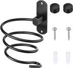 hicorfe Bathroom Hair Dryer Holder Hair Care Tools Holder Wall Mount (Black)