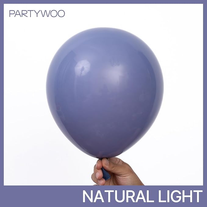 PartyWoo Dusty Blue Balloons 50pcs Navy Slate Blue Boho Neutral Color | 12 Inch - Image 3