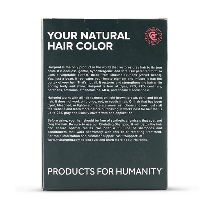 Hairprint True Color Restorer in Light Brown | Patented for Restoring Gray Hair | Replenishes Natural Pigment | Adds Body, Strength, & Texture | At-Home Treatment | Dye-Free & Non-Toxic