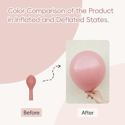 Awenztech 122pcs Dusty Pink Latex Balloons in 18 12 10 5 inches | Boho - Image 5