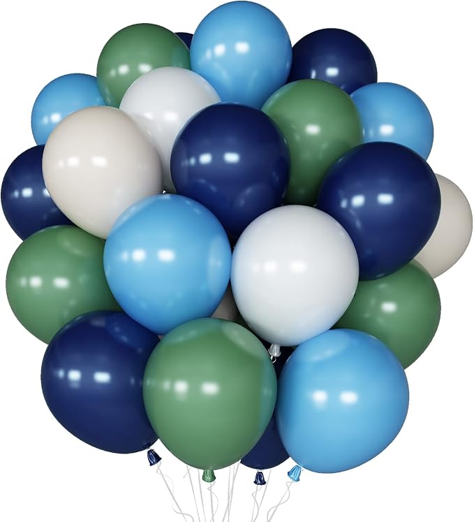 Balloons Green and Blue, Jungle Safari Themed Party, Dinosaur Party Supplies by Togvu
