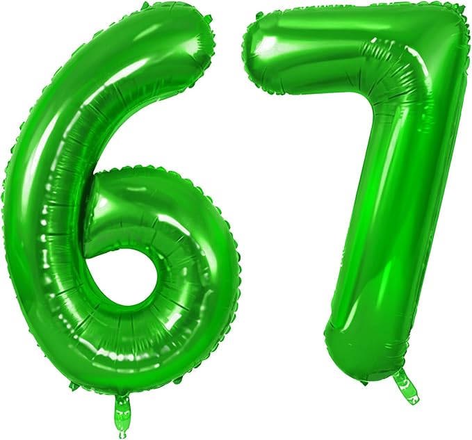 Number 67 Balloons for 67th Birthday Party Decorations, 0-100 Large No.67 by Joycard