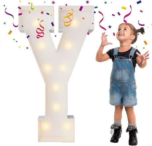3FT Marquee Light Up Letters, Large Marquee Letters, Mosaic Balloon Frame Big by MerryMosaics