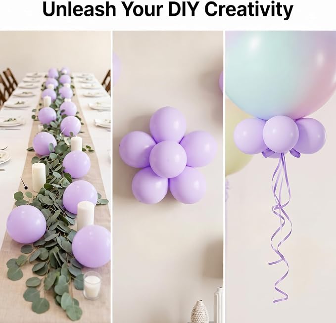 40pcs 12 Inch Pastel Purple Balloons, Matte Macaron Lavender Lilac Balloons | - Image 4