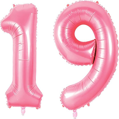 Number 19 Balloons for 19th Birthday Party Decorations, 0-100 Large No.19 by Joycard