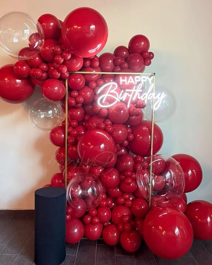KBZVNAF Burgundy Latex Party Balloons 50 Pack 12 inch | Dark Red Helium Matte - Image 6