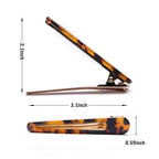 Cobahom 12 Pack 3.26 Inch Chic Tortoise Shell Barrettes, Alligator Hair Clips with Leopard Print for Styling Thin or Thick Hair