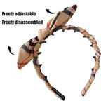 LONEEDY 5PCS Plaid Padded Headband for Women Teen Girls,Vintage Cotton Bow Headbands with Teeth Comb, Zig Zag Hairbands