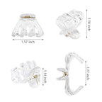 9 pcs 4cm Clear Octopus Claw Clips Medium Small Strong Grip Plastic Hair Clips for Women and Girls White Thin to Thick Hair, Holder Small Pony or Half Bun.