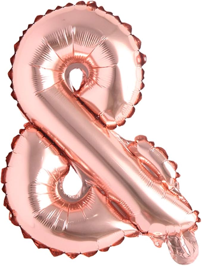 16" inch Single Rose Gold Alphabet Letter number Balloons Aluminum Hanging Foil by REIANS