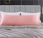 Aormenzy Satin Body Pillow Cover Set of 2, 20x54 Inches Champagne Case for Adults, Silky Soft & Cooling Pillowcase With Envelope Closure