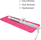 Silicone Heat Resistant Travel Mat Pouch for Hair Styling Tools (Hot Pink, 1 Pack)