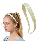 Acetate Hairbands for Women - Non-Slip Thin Headbands with Teeth, Eyewear-Friendly Design, 90s Retro Hair Accessories, No Pressure & No Headache Sunglasses Headband (Beige)