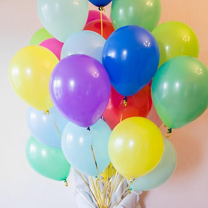 Voircoloria 120pcs Colorful Rainbow Latex Party Balloons, 12inch | - Image 3