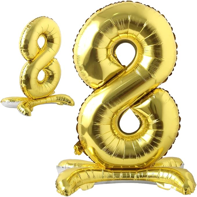 16" Standing Gold Alphabet Letter and Number Balloons Aluminum Hanging Foil by RUIANSI