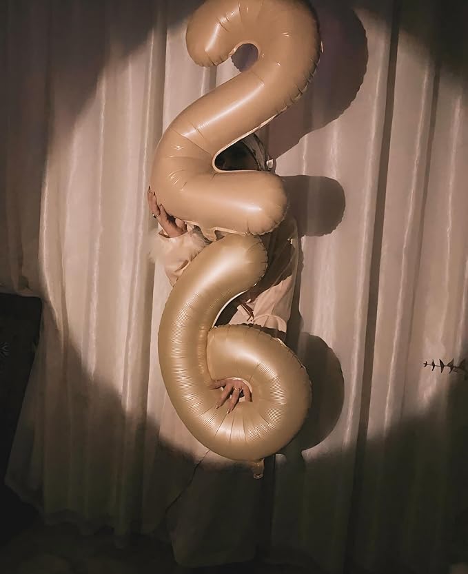 Light Brown Number 0 Balloon 40 Inch - Image 4