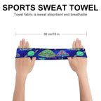 Womens Mens Headband for Running, Winter, Workout (Space Mushrooms)