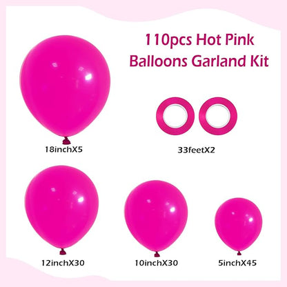 110pcs Hot Pink Balloon Arch Kit - Image 2