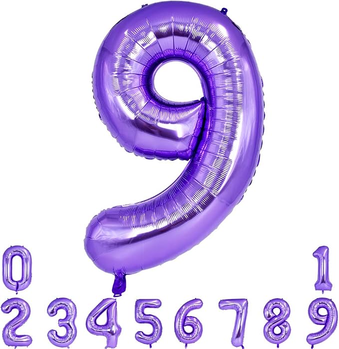TONIFUL 40 Inch Purple Large Numbers Balloon 0-9 Birthday Party Decor, Foil by TONIFUL