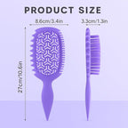 Curl Defining Brush, Vented Curly Hair Brush for Effortlessly Detangling Shaping and Styling, Candy Brush for Wet or Dry Hair Types for Women and Girl, Defining with Side Gear, Reduces Frizz (Purple)