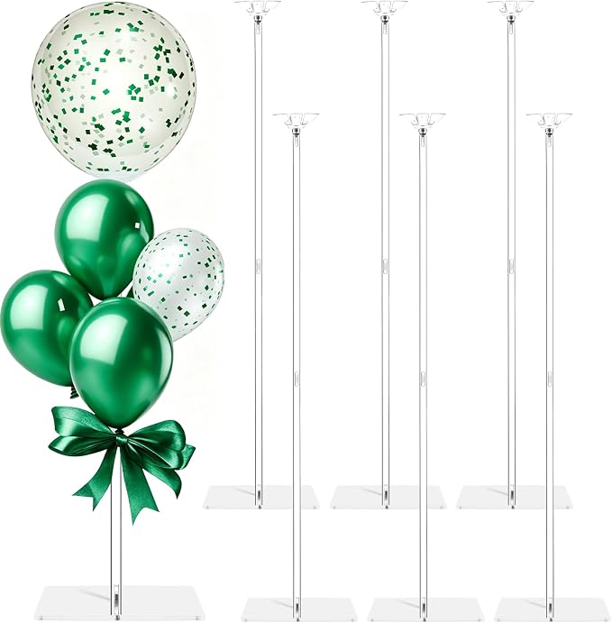 6 Pack Clear Acrylic Balloon Stands by Unknown