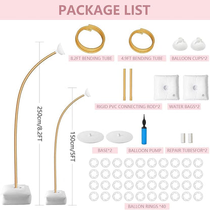 8.2FT & 5FT Balloon Arch Kit, Free Bending Shape Half Arch Balloon Stand | - Image 2