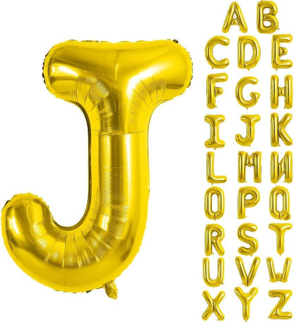 Gold Letter Balloons 40 Inch Large Letter J Balloon Aluminum | Foil Mylar Big by YUNSHANGMO
