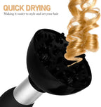 Universal Hair Dryer Nozzle Set 3 Pieces Including Concentrator Nozzle Diffuser Attachment and Styling Comb for Home and Travel Hair Styling 5.12X5.12X3.54 Inches