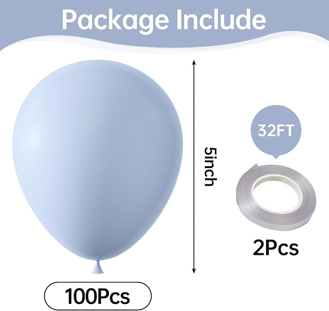 Pastel Blue Balloons, Birthday Decoration, Wedding Party, Baby Shower - Image 2