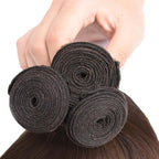 30 32 34 Inch Brown Bundles Human Hair Color 4 Body Wave Bundles Niegmeag Virgin Soft and Silky Remy Hair Extensions Double Weft Chocolate Brown Body Wave Bundle Hair Weave 150g