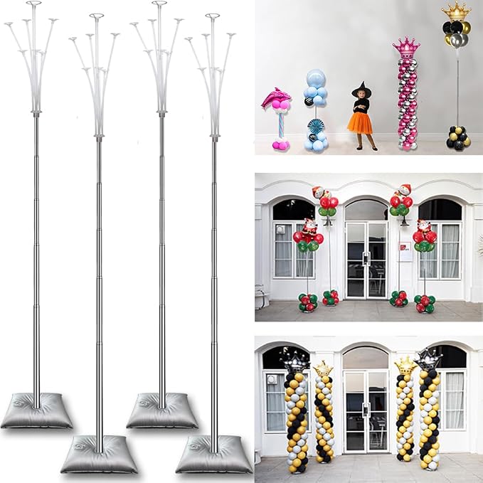 Decojoy 4 Set Balloon Stand Kit, 9 Feet Adjustable Balloon Arch by Decojoy